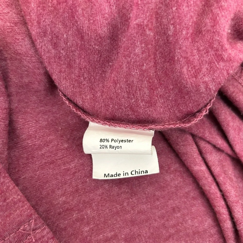 Allegra K V Neck Button Front Ruffle Sleeve‎ Midi Dress Fuchsia XL